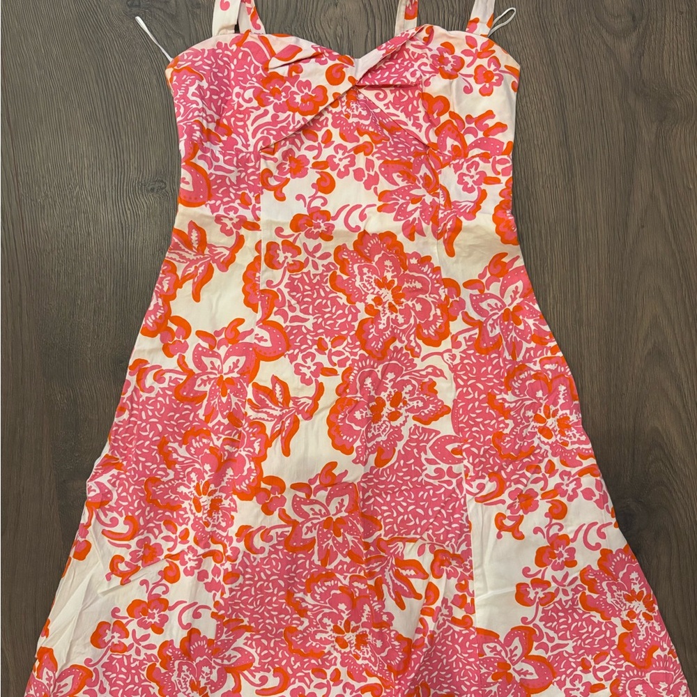 Zara Pink and Orange Floral Dress